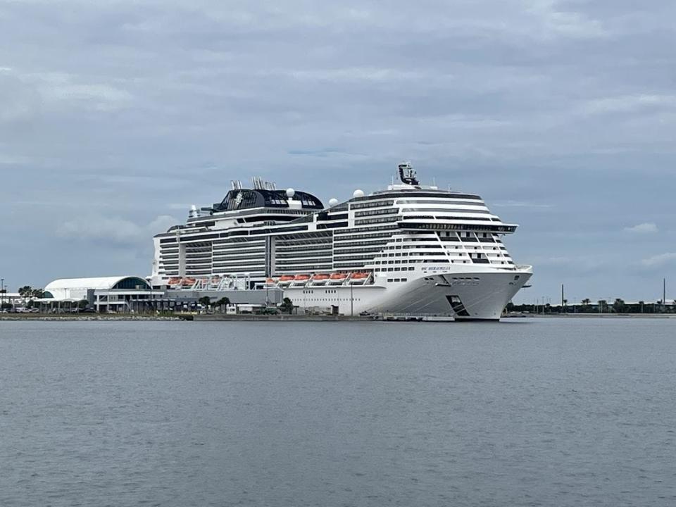 The MSC Meraviglia, one of 11 cruise ships based at Port Canaveral this winter.