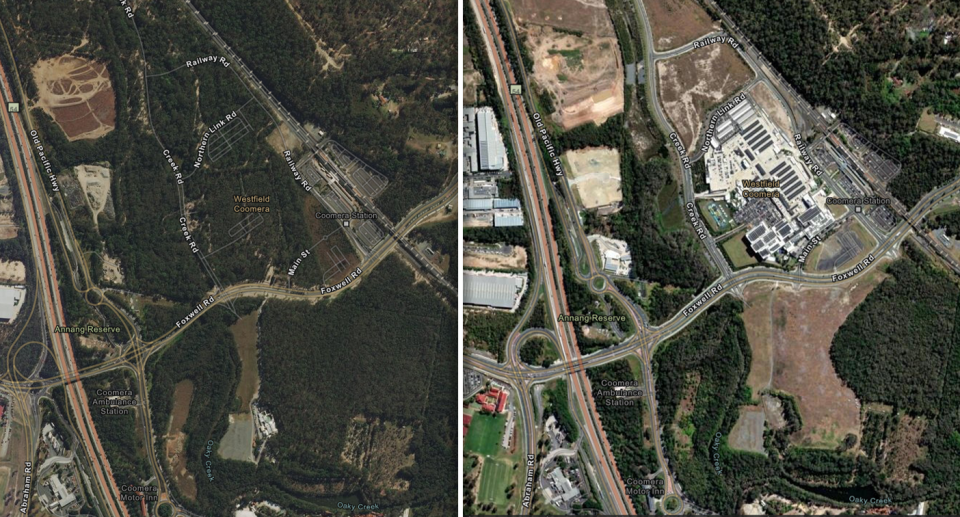 Two images of development on the Gold Coast.