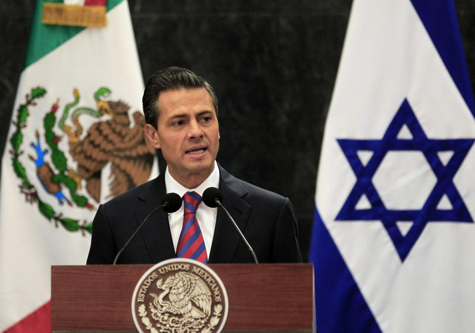 Enrique Pena Nieto Mexico Israel flag