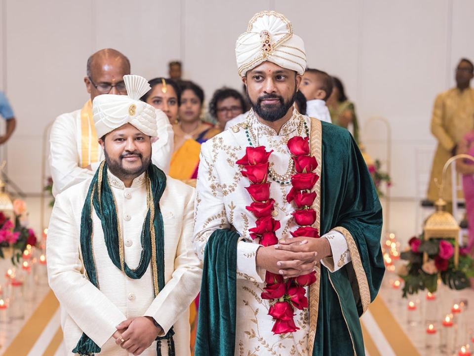 Hemali Mistry's husband walking down the aisle