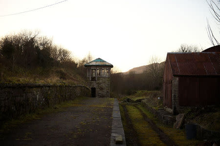 A disused Great Northern Railway line and station that was for customs and excise on the border town of Glenfarne, Ireland, February 21, 2018. REUTERS/Clodagh Kilcoyne