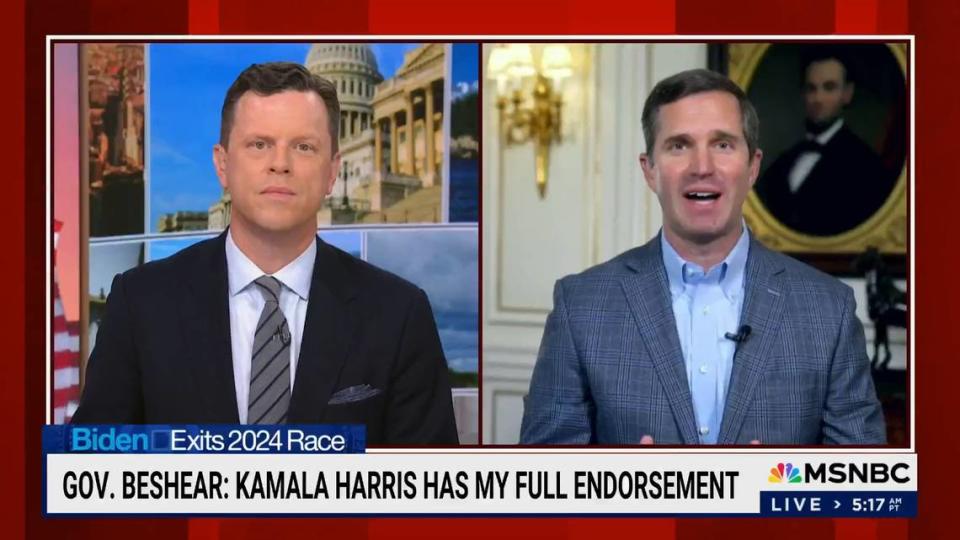 Kentucky Governor Andy Beshear appeared on the MSNBC TV show, “Morning Joe” on July 22, 2024, where he endorsed Vice President Kamala Harris. The Democratic governor’s came on the heels of significant discussion surrounding him as a contender to become a vice presidential running mate alongside Harris in her campaign for commander-in-chief.