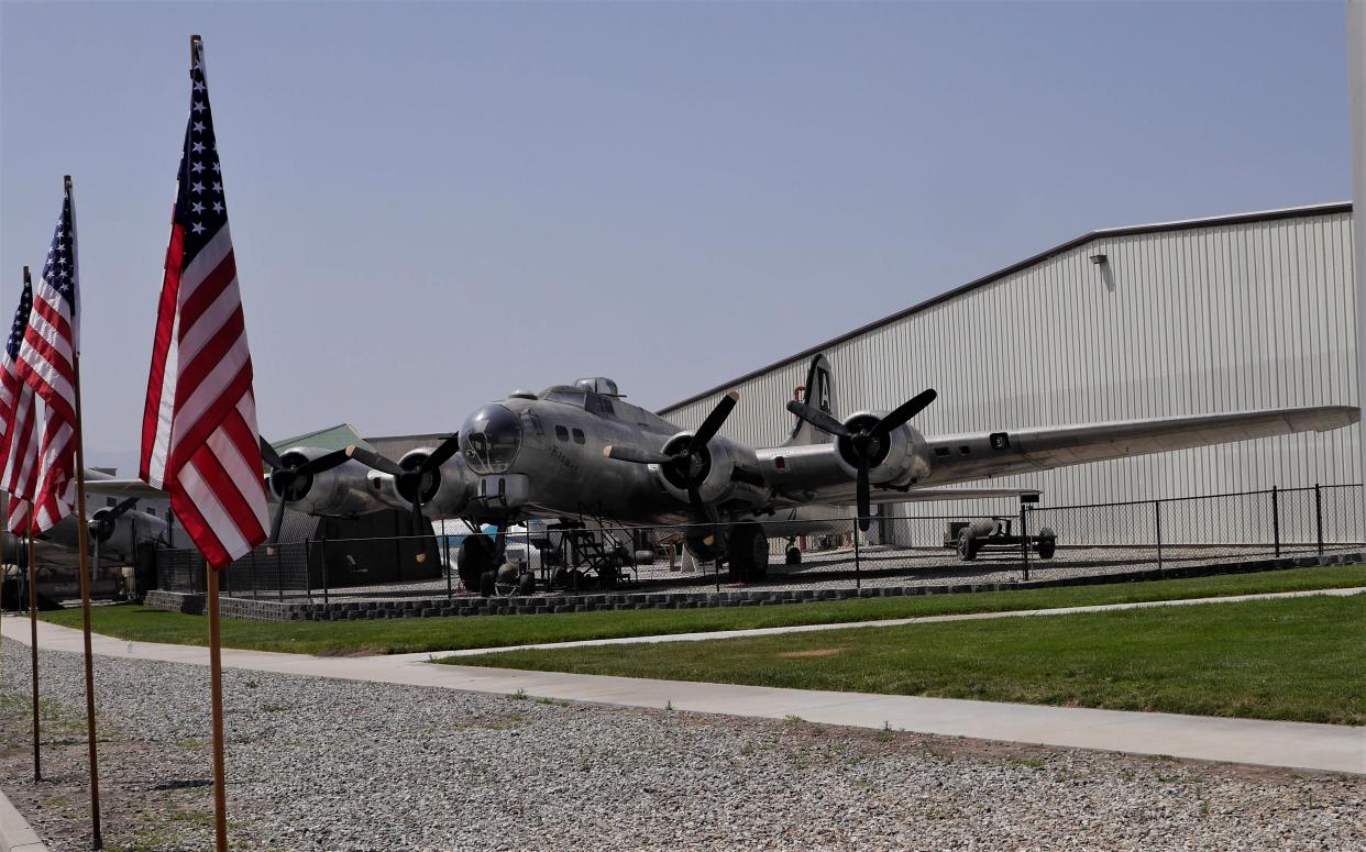 B-17 Flying Fortress at the Planes of Fame Air Museum in Chino, where vintage warbirds have been carefully preserved and are on display to the public.