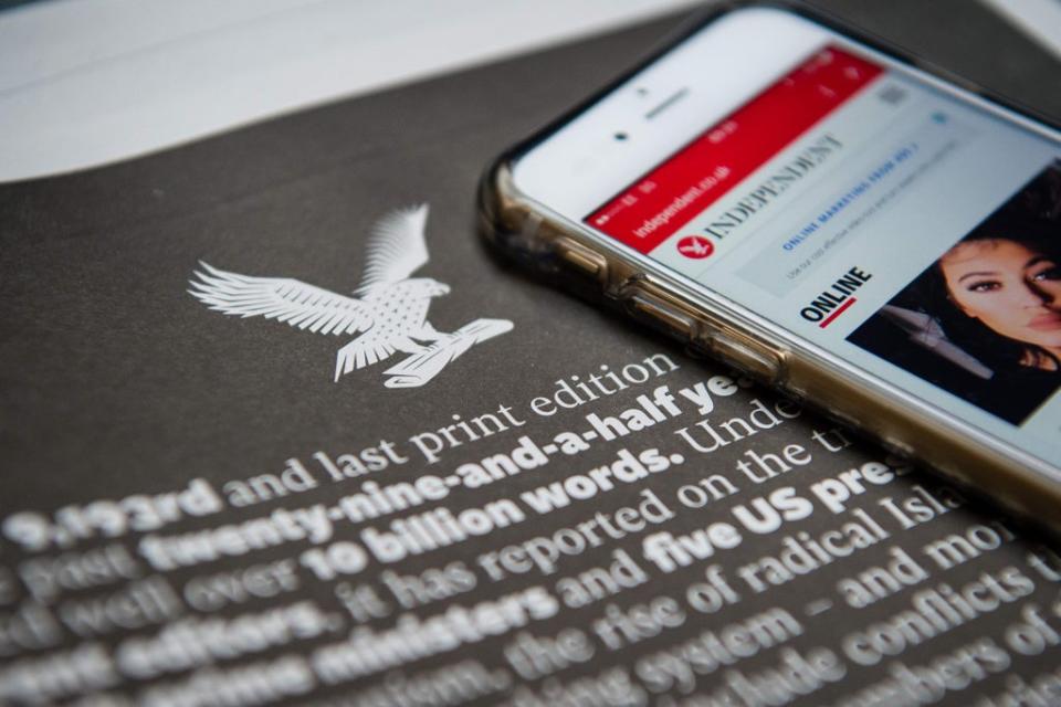 The Independent was the first major UK title to embrace a fully digital future (AFP/Getty)
