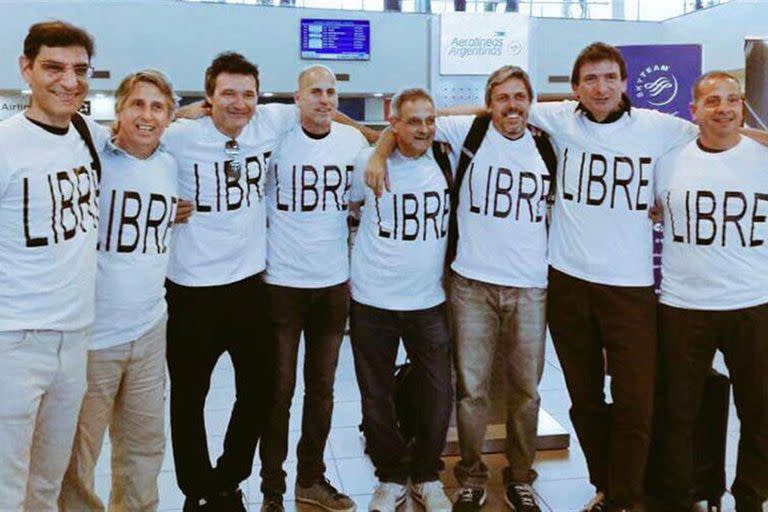 La última foto de los amigos rosarinos, antes de llegar a Nueva York