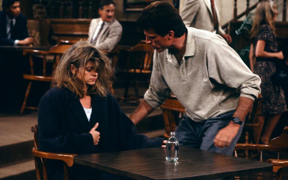 Kirstie Alley and Ted Danson in Cheers - Getty