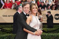 <p><em>Desperate Housewives</em> actress Felicity Huffman and <em>Shameless </em>actor William H. Macy dated on-and-off for 15 years before finally marrying in 1997. H. Macy was 47, and Huffman was 35. "I was so scared of marriage that I thought I would've preferred to step in front of a bus," Huffman told <a href="http://triblive.com/aande/movies/7835836-74/says-lazy-huffman#axzz3SfMNYMQ7" rel="nofollow noopener" target="_blank" data-ylk="slk:Tribune News;elm:context_link;itc:0;sec:content-canvas" class="link "><em>Tribune News</em></a> on her hesitation towards marriage. The couple has two daughters together.</p>