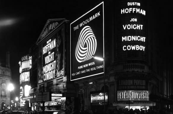  A Woolmark ad in Piccadilly Circus, London, in the 1960s. 