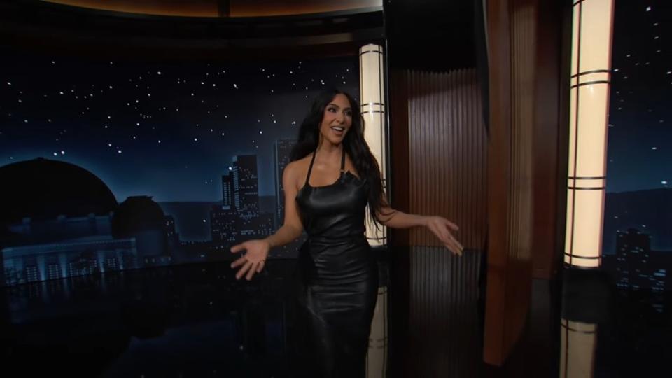 Kim Kardashian on “Jimmy Kimmel Live!” on April 22, 2024. Jimmy Kimmel Live