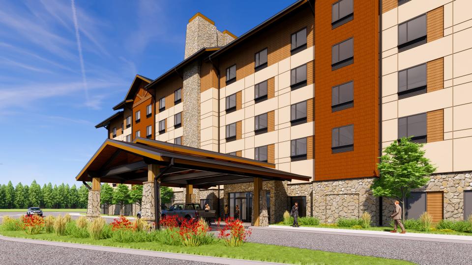 A rendering of the planned hotel at Point Place Casino in Bridgeport, New York.