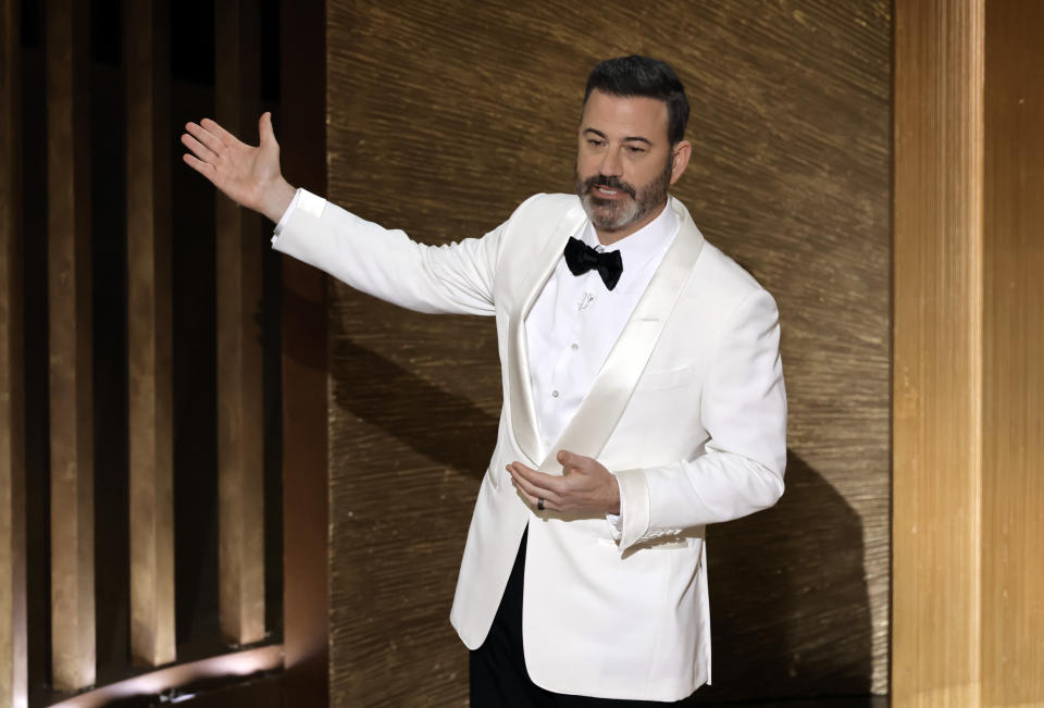 Jimmy Kimmel speaks onstage during the 95th Annual Academy Awards at Dolby Theatre on March 12, 2023