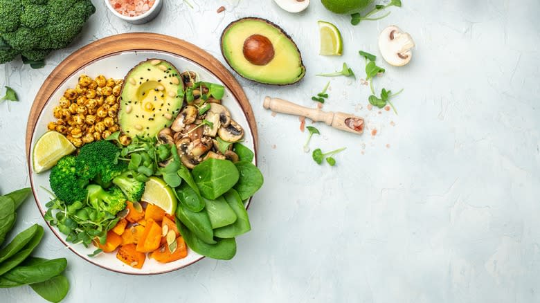 Salad ingredients on a plate