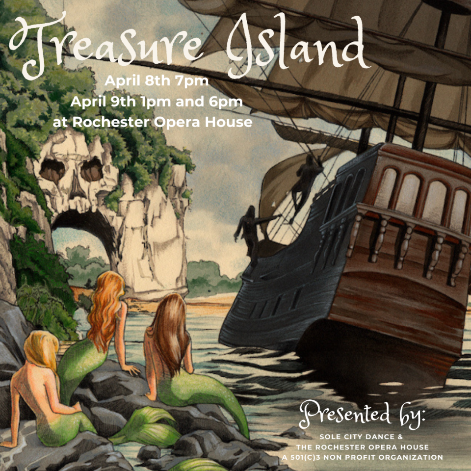 Sole City Dance presents Treasure Island on April 8 and April 9 at the Rochester Opera House.