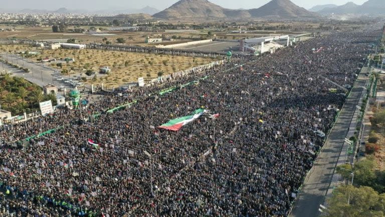 Protesta en Saná (Yemen) contra la coalición internacional para el Mar Rojo (Archivo) 