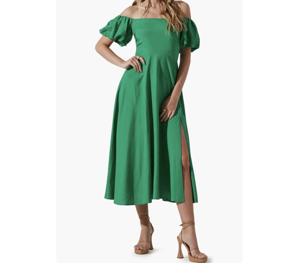 13) Off-Shoulder A-Line Dress