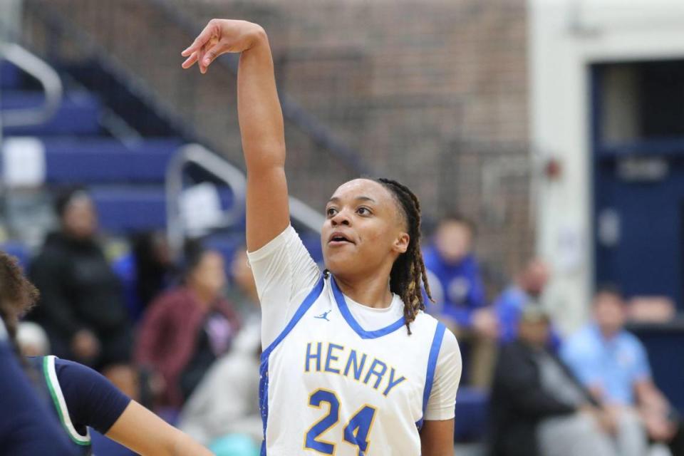 Timarri Miller scored 18 points to lead host Henry Clay into the finals of the 42nd District Tournament.