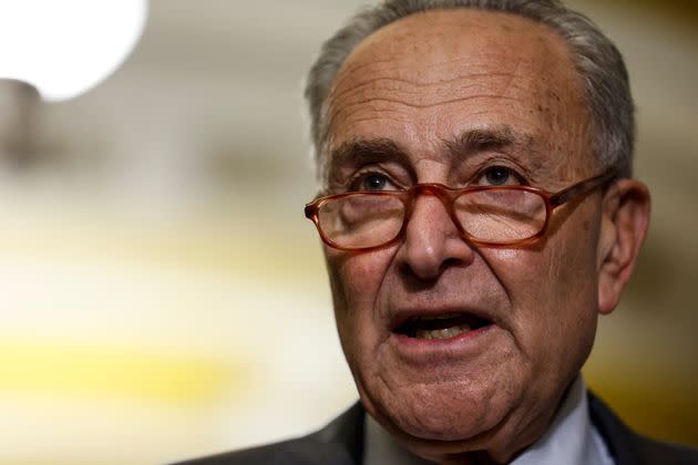 Senate Majority Leader Chuck Schumer (D-N.Y.) said Republicans must convince Sen. Tommy Tuberville (R-Ala.) to stop holding up military nominations. 