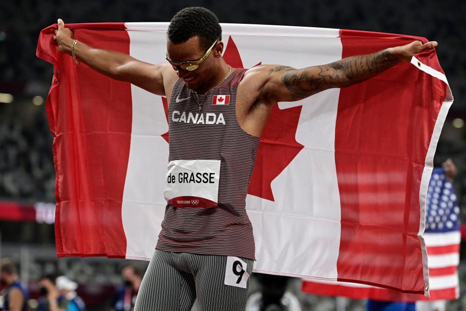 Andre De Grasse is a contender in the 200m after winning bronze in the 100m (AFP)