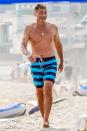 <p>Rob Lowe enjoys a walk on the beach on Sunday in Santa Barbara. </p>