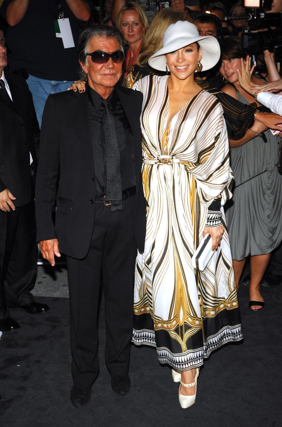 Jennifer Lopez and Roberto Cavalli attend the Just Cavalli flagship store launch party during Mercedes-Benz Fashion Week Spring 2008 on September 7, 2007 in New York City (Getty Images)