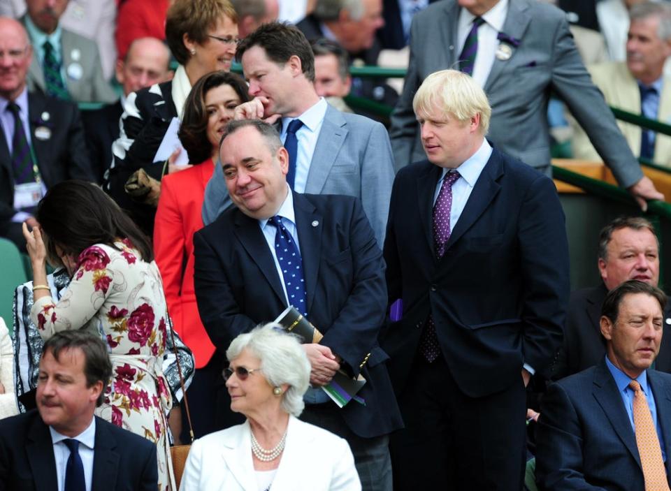 Alex Salmond (centre) said Boris Johnson (right) was the worst prime minister in living memory (Adam Davy/PA) (PA Archive)