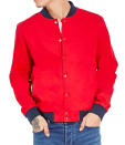 <p>Cotton bomber jacket, $33, <a href="http://www.forever21.com/Product/Product.aspx?BR=21men&Category=mens-jackets-and-coats&ProductID=2000185784&VariantID=" rel="nofollow noopener" target="_blank" data-ylk="slk:forever21.com;elm:context_link;itc:0;sec:content-canvas" class="link ">forever21.com</a></p>