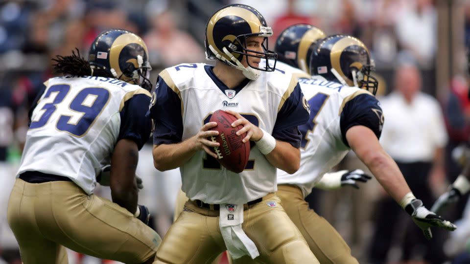 Fitzpatrick drops back to pass against the Houston Texans on November 27, 2005. - Ronald Martinez/Getty Images