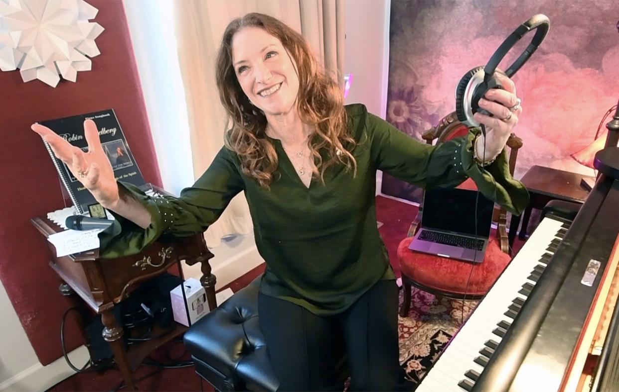 Robin Spielberg's describes coming out of the pandemic with new skills and her first symphony at her home in New Freedom November 2, 2023.