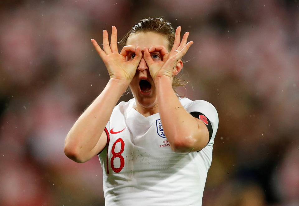 Forward Ellen White is excited about the blend of youth and experience in Hege Riise’s current Lionesses squad © Action Images via Reuters