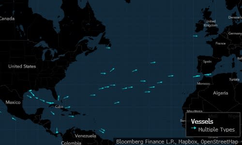 Gas cargo ships US Europe - Bloomberg