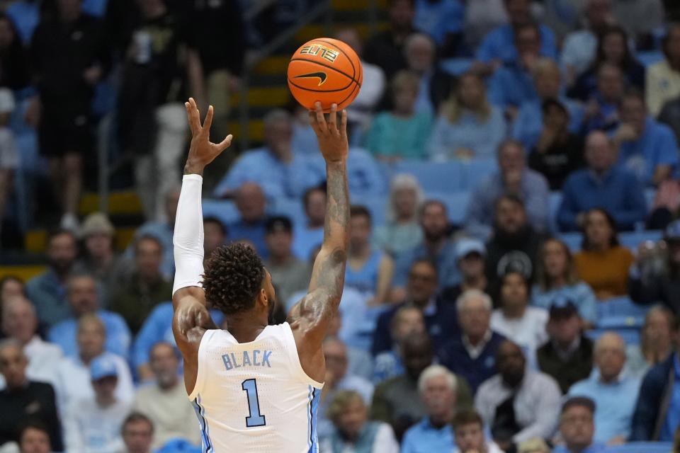 Black made a trio of treys in a three-minute stretch to give UNC a boost in the first half against Wake Forest.