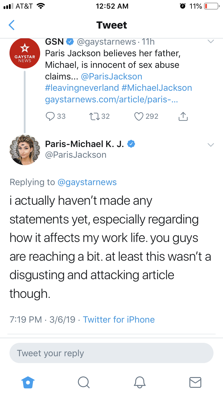 (Screenshot: Paris Jackson via Twitter)