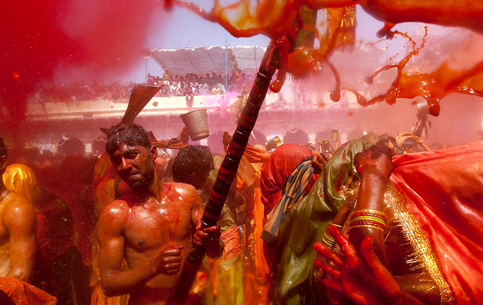 Holi celebrations in Daauji ka Huranga, Uttar Pradesh, India.<br><br> <p>Travel photojournalist JITENDRA SINGH lives and works in Shimla, Himachal Pradesh and is deeply interested is music, the visual arts and literature. His work has been used by Getty Images, National Geographic Traveler, Outlook Traveller, and government departments such as the Ministry of External Affairs, Ministry of Culture. <a href="http://www.flickr.com/photos/jitens/" rel="nofollow noopener" target="_blank" data-ylk="slk:Enjoy more of his work on Flickr;elm:context_link;itc:0;sec:content-canvas" class="link ">Enjoy more of his work on Flickr</a></p>