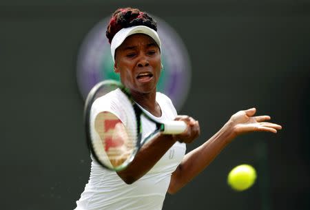 Britain Tennis - Wimbledon - All England Lawn Tennis & Croquet Club, Wimbledon, England - 27/6/16 USA's Venus Williams in action against Croatia's Donna Vekic REUTERS/Andrew Couldridge