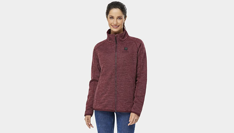 Grab the Ororo heated jacket in burgundy for a pop of color. (Photo: Amazon)