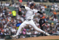 Detroit Tigers pitcher Will Vest throws against the Houston Astros in the seventh inning of a baseball game, Sunday, May 12, 2024, in Detroit. (AP Photo/Paul Sancya)