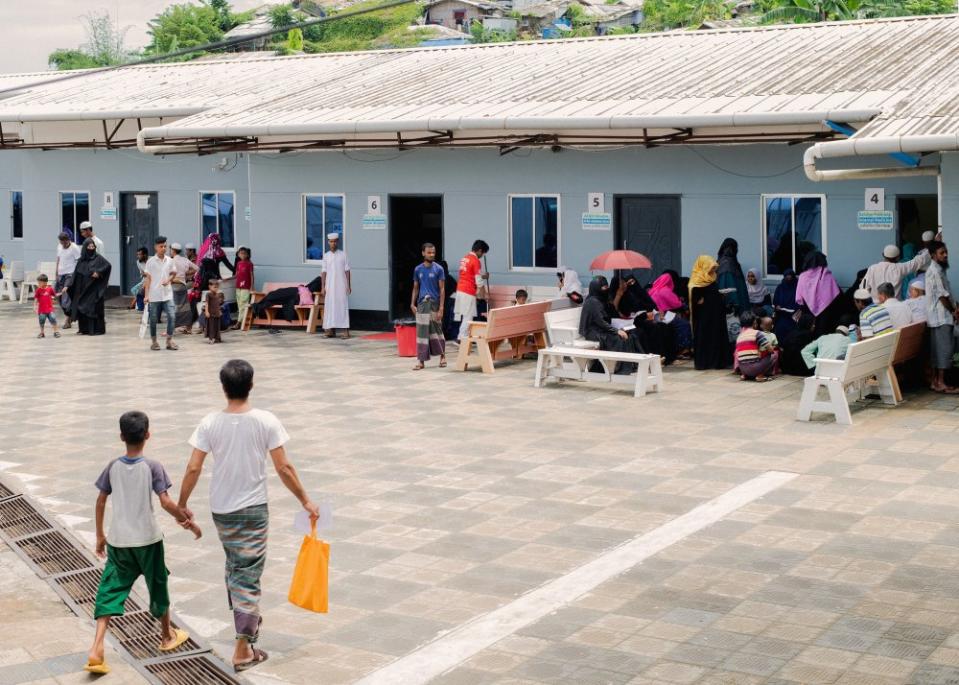 Patients wait at a hospital run by the Turkish Disaster and Emergency Management Authority in Kutupalong.<span class="copyright">Sarker Protick for TIME</span>