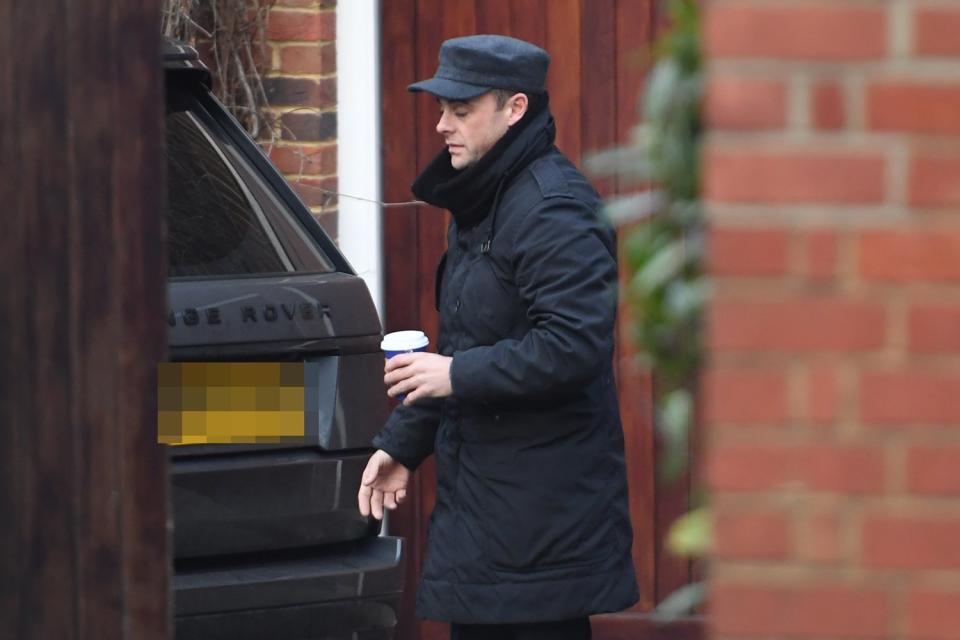 On his way: Ant McPartlin made his way into central London on Friday morning (Jeremy Selwyn)