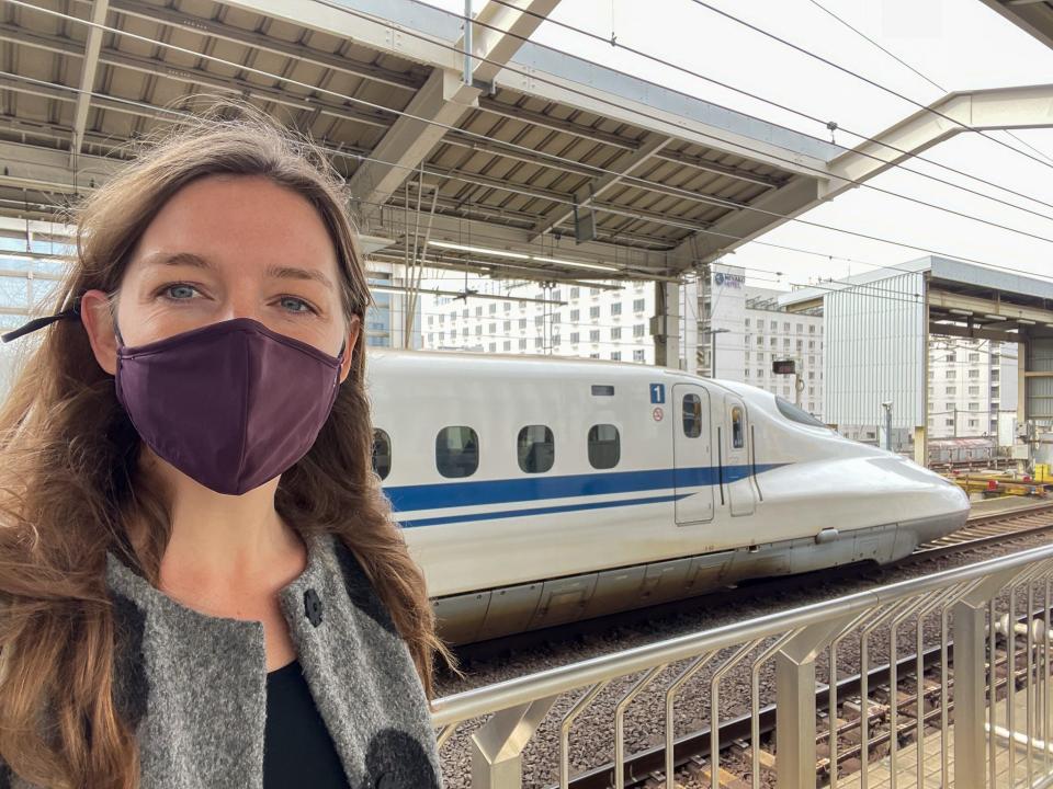 An image of the author's experience riding one of Japan's bullet trains.