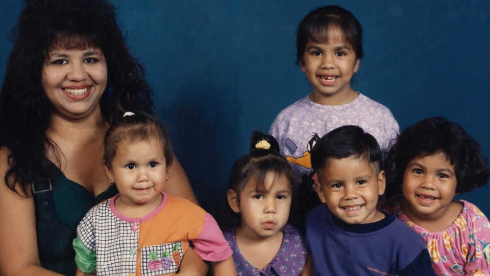 Melissa Lucio and five of her children pose in this undated photo. - Lucio family photo