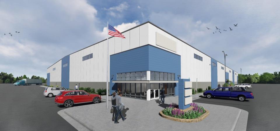 A mock-up of the industrial building to be built in the SouthPointe Enterprise Campus that will be used to market to tenants.