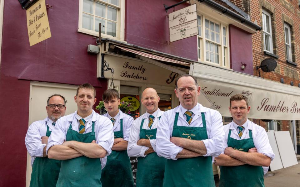 Butcher Steve Frost, owner of Sumbler Bros in Marlborough, with his team