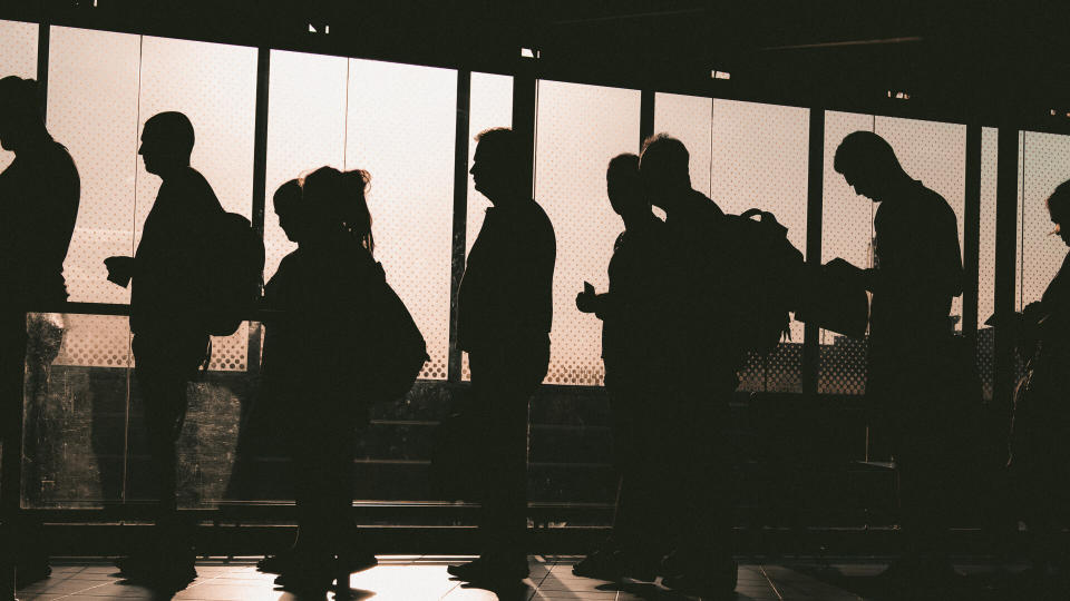 Istanbul, Turkey - August 27, 2015: People are waiting in the Ataturk Airport Terminal for boarding.