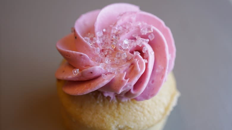 sparkling sugar on cupcake