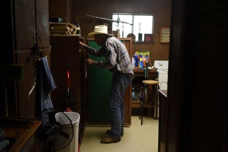 Bill Martin, 72, displays his gun collection at his home in Carizzo Springs, Texas, U.S. September 5, 2018. REUTERS/Callaghan O'Hare