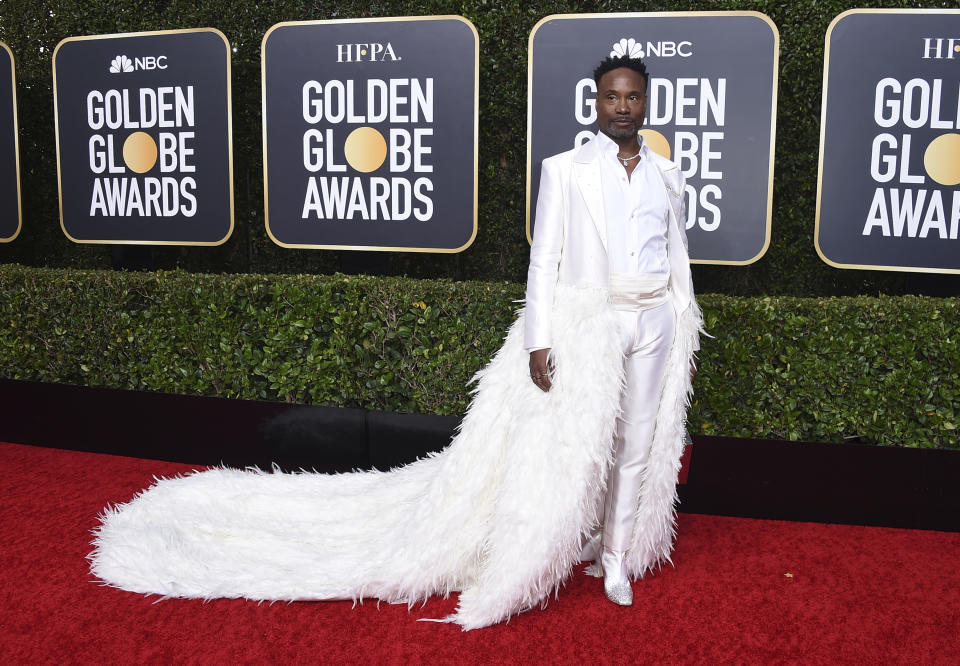 Billy Porter arrives at the 77th annual Golden Globe Awards at the Beverly Hilton Hotel on Sunday, Jan. 5, 2020, in Beverly Hills, Calif. (Photo by Jordan Strauss/Invision/AP)