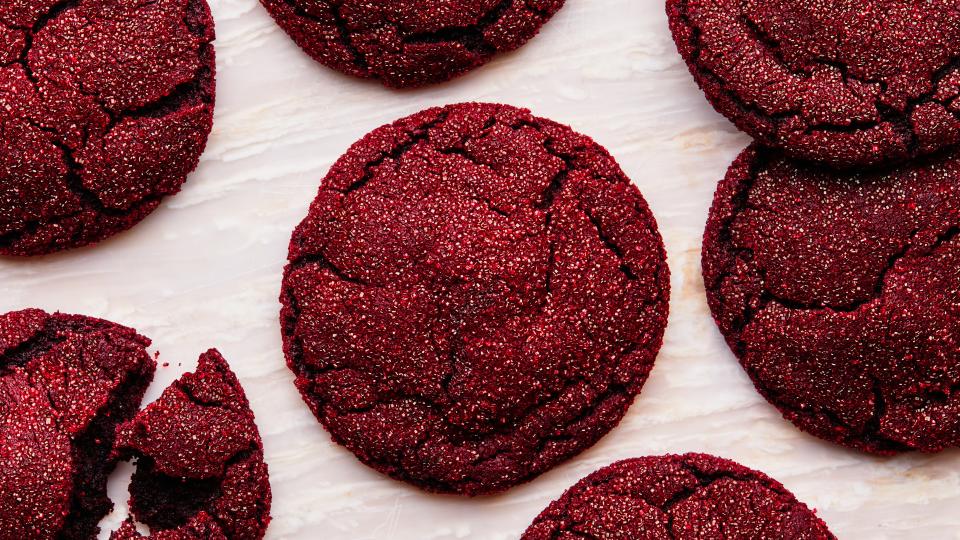 Sparkly Red Velvet Cookies