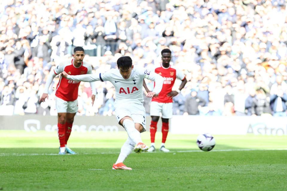 Son fires home a late penalty (Getty Images)