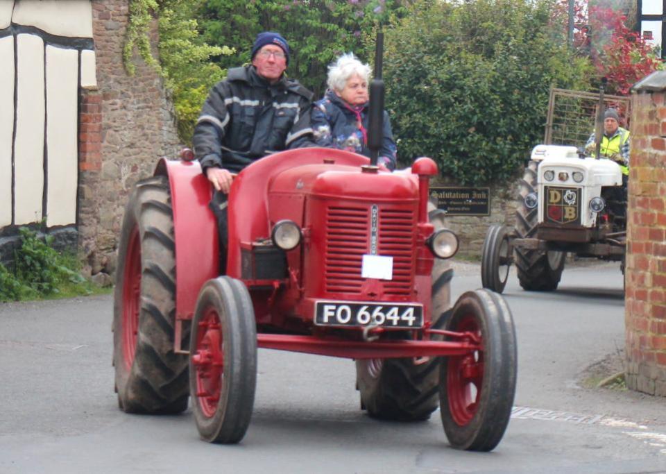 Hereford Times: Mr & Mrs Michael Wozencraft with their David Brown diesel cropmaster