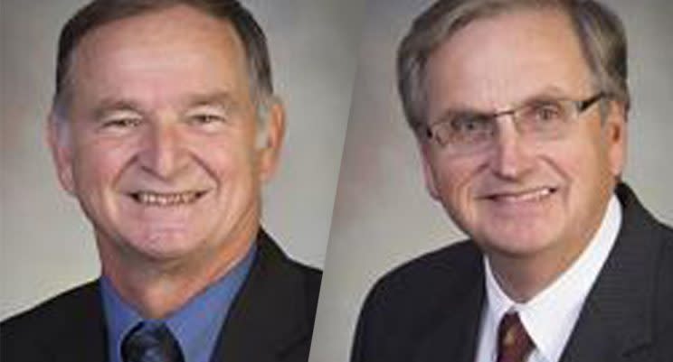 Reps. Vernon Laning, left, and Bernie Satrom. (Photo: North Dakota Legislative Branch)